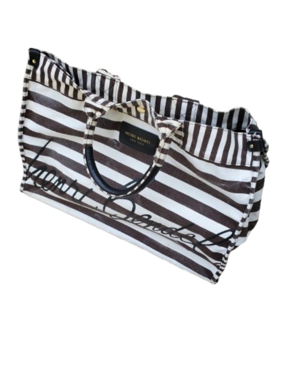 Henri Bendel Signature Stripe Canvas Tote